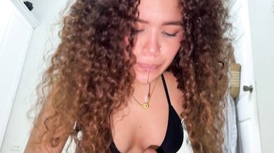 My stepsister has her first squirt while riding my cock like a goddess!