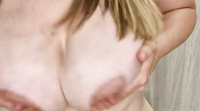 Milking My Big Lactating Tits While Masturbating To Orgasm - Close Up