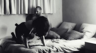 Stunning Black Haired Petite Girl Rides a Big Cock and Gets a Facial