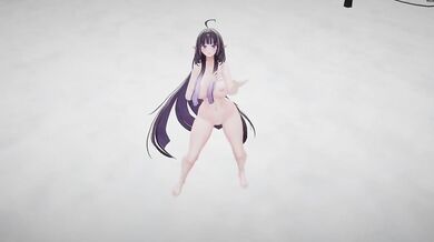 Nude Elf VTuber Dances Pink Cat | Hentai MMD