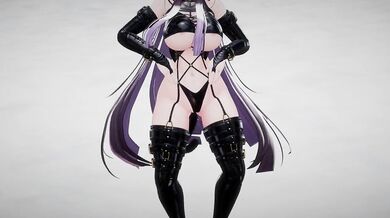 Nude Elf VTuber Dances Pink Cat | Hentai MMD