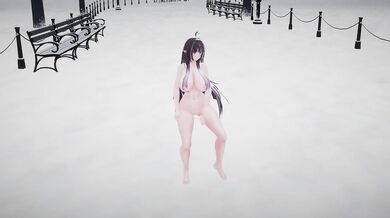 Nude Elf VTuber Dances Pink Cat | Hentai MMD