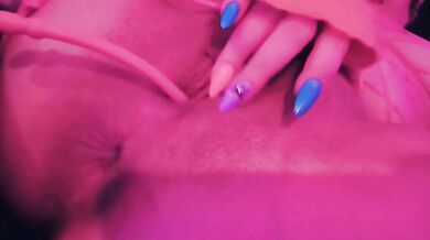 Stranger Remote Controls Her Vibrator Toy While She Masturbates in Pink Fishnet Bodysuit