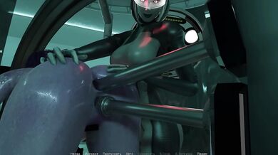 A robotic fucking machine fucks both holes of a sweet girl. 3D Hentai Game