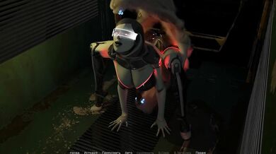 The AI ​​girl's ass and pussy received two cocks at the same time