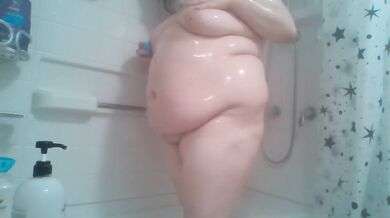 bbw solo body worship in the shower (i want your cock dripping on my tits)