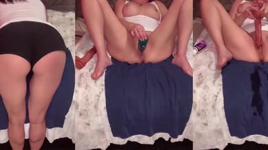Dirty slut in white creams and squirts