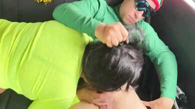 Perverted stepmother and her stepson have sex in the car while waiting for repairs