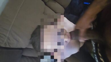 Bbc stuffs my little mouth and I swallow cum!