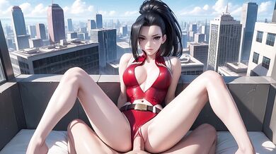 Yaoyorozu Momo seduces a guy with a standing split