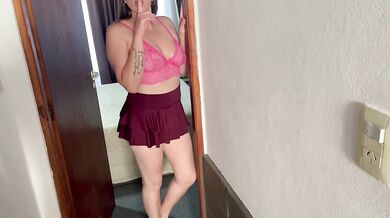 While my friend is taking a bath, his girlfriend is having sex with me without him noticing.