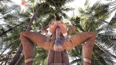 Lara Croft's secret fetish turned into pregnancy from this mysterious statue. part 2
