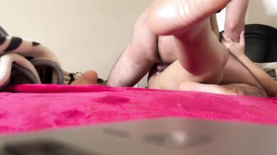Desperate brunette chases deep creampie