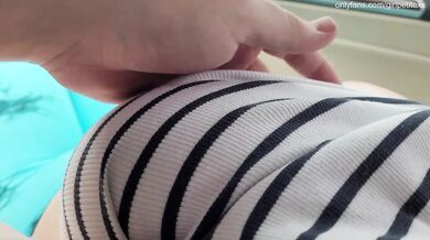 Big Boobs Classmate Teasing and allowing Me to Play with Her in the Car