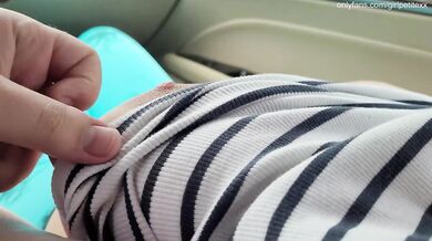 Big Boobs Classmate Teasing and allowing Me to Play with Her in the Car