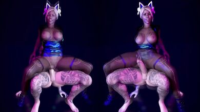 Night club. A mulatto woman is fucked hard by a white guy with a big dick.