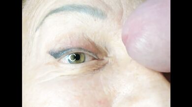 Close up cumshot in eye .Huge load .