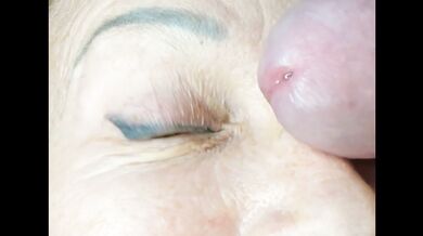 Close up cumshot in eye .Huge load .