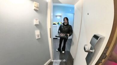 I had Rough Sex With an Italian Pizza Delivery Teen for 100 euros at the hotel. She's small and Pretty 