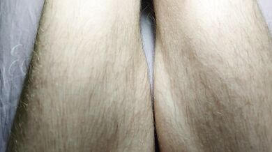 Hairy legs and pussy light and shadow play