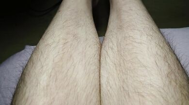 Hairy legs and pussy light and shadow play