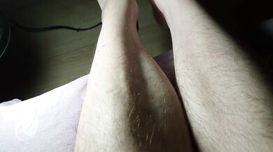 Hairy legs and pussy light and shadow play
