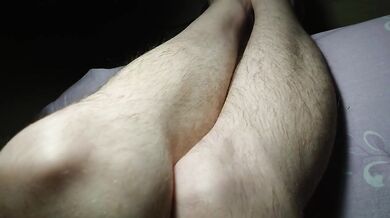 Hairy legs and pussy light and shadow play