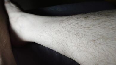Hairy legs and pussy light and shadow play