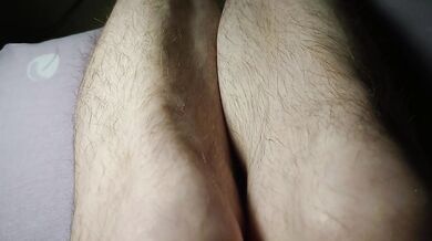 Hairy legs and pussy light and shadow play