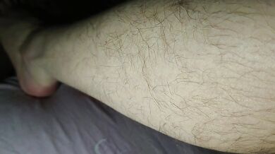 Hairy legs and pussy light and shadow play