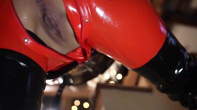 Fetish Jpn Ai a Latex catsuits solo masturbation!