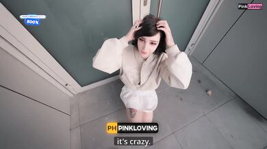 Pretty girl masturbates in a cafe and on the street. sucked in a public place - pinkloving