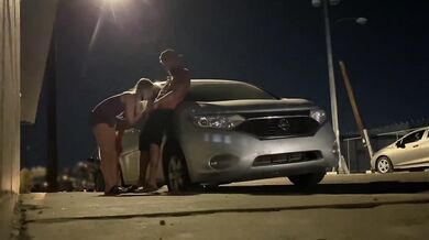 Curious Wife Fucks Stranger on the Street and Husband Gets Sucked After