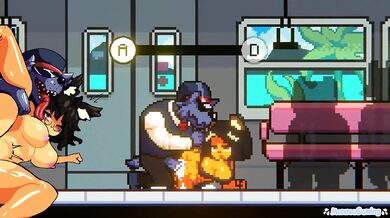 Furry Threesome In a Public Train - Gamer Struggles Porn Game