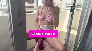 masturbating on the balcony... I hope the neighbors are watching me
