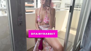 masturbating on the balcony... I hope the neighbors are watching me