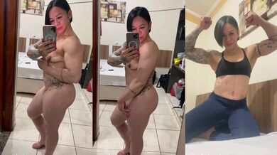 bodybuilder spreading her tight ass for your eyes