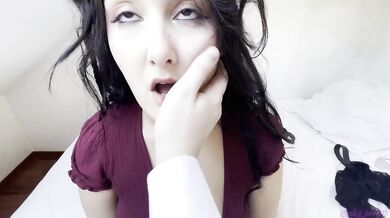 College Girl Gets Punished and gets Facial after giving a messy Blowjob / Handjob