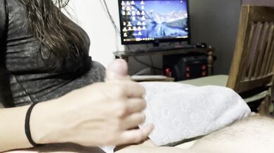 My stepsister grabs my penis before I go to rest
