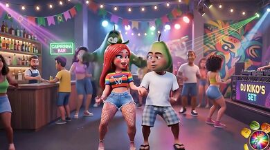 Moranguete Twerks at Funk Party with Boyfriend then Cheats with Pineapple Prince Cheats on Pineapple King at Baile Funk Funk Dance Gone Wild porno