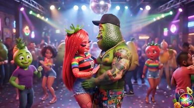 Moranguete Twerks at Funk Party with Boyfriend then Cheats with Pineapple Prince Cheats on Pineapple King at Baile Funk Funk Dance Gone Wild porno