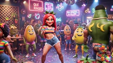 Moranguete Twerks at Funk Party with Boyfriend then Cheats with Pineapple Prince Cheats on Pineapple King at Baile Funk Funk Dance Gone Wild porno