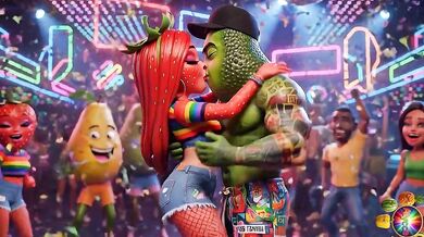 Moranguete Twerks at Funk Party with Boyfriend then Cheats with Pineapple Prince Cheats on Pineapple King at Baile Funk Funk Dance Gone Wild porno