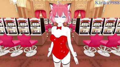 Akami Karubi (Bunny Girl) and I have intense sex in the casino. - VTuber POV Hentai