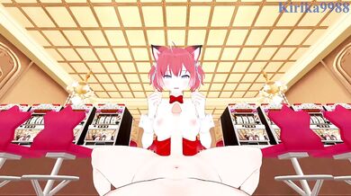 Akami Karubi (Bunny Girl) and I have intense sex in the casino. - VTuber POV Hentai