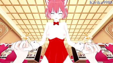 Akami Karubi (Bunny Girl) and I have intense sex in the casino. - VTuber POV Hentai