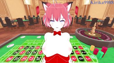 Akami Karubi (Bunny Girl) and I have intense sex in the casino. - VTuber POV Hentai