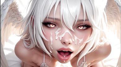 Simulation Love – Angelic Creampie Heaven: Busty Silver-Haired Angel in Silver Lingerie Fucked Hard from Behind –