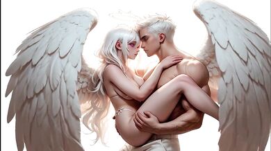 Simulation Love – Angelic Creampie Heaven: Busty Silver-Haired Angel in Silver Lingerie Fucked Hard from Behind –