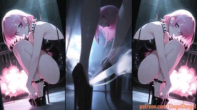 Anime in Ultra High Heels lets her legs, feet and shoes get sprayed with cum